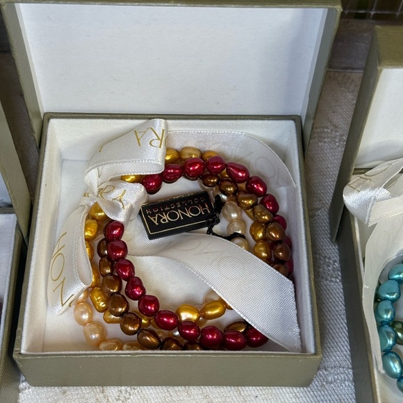 12 Bracelets, 3 piece box set of Honora Freshwater Pearls, 7+mm - Picture 4 of 7